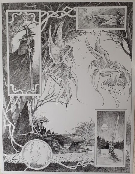 "Broceliande".projet bd.planche n01.collection personnelle..