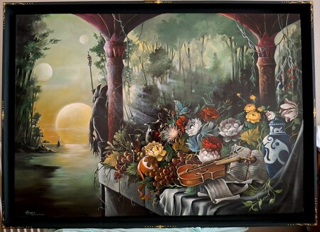 FALLING INTO SPACE. 30 p.huile sur toile. Prix: me contacter..