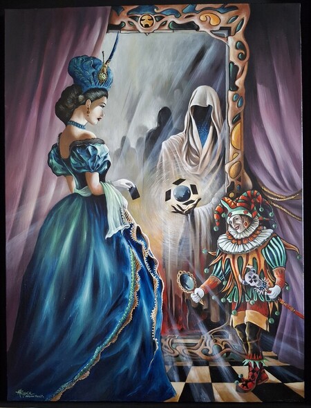 OUT OF THE MIRRORS. 25 P. Huile/ toile.collection personnelle..