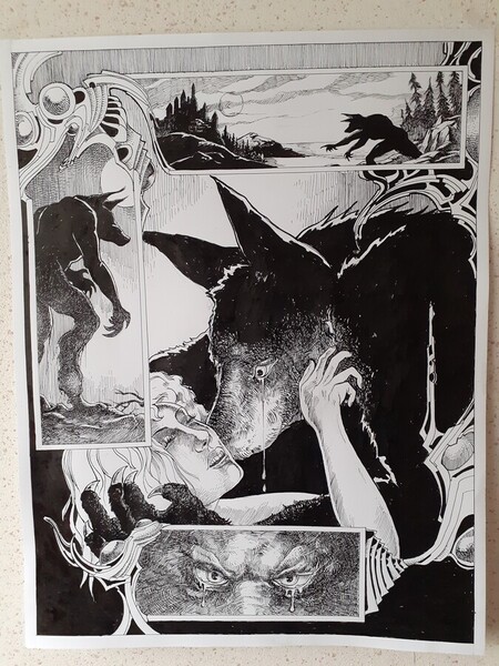 "werewolf".projet bd.planche n&deg;1. Collection personnelle..