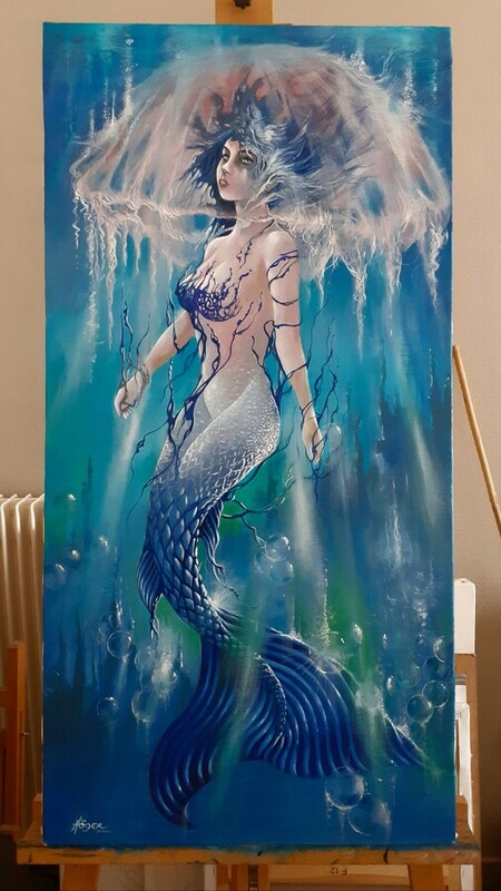 MEDUSA   30 M .huile sur toile.prix.me contacter.