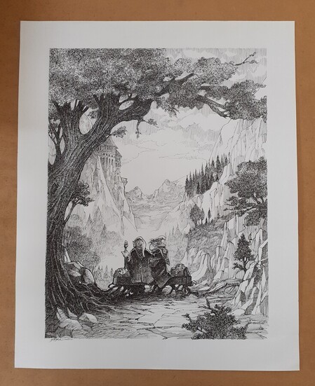 VERS LE VOYAGE.encre sur papier.40x50.collection personnelle.