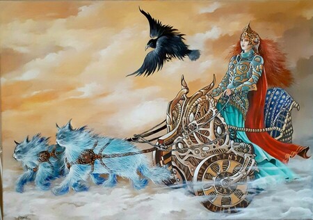 FREYA . . 30 M.huile sur toile.prix.me contacter..